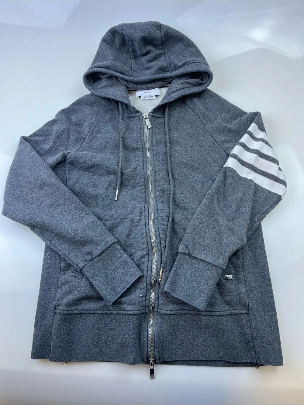 Thom Browne Grey Zip-up Hoodie 257-9